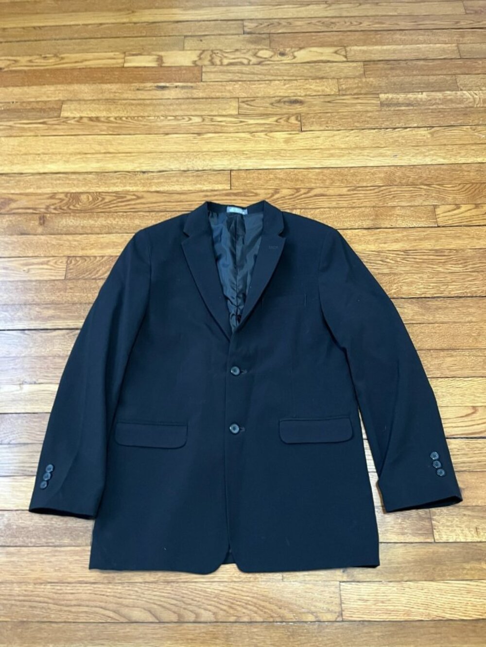 Van Heusen Flex Blazer Youth Size 20 Husky Lined Sport Jacket Formal Black
